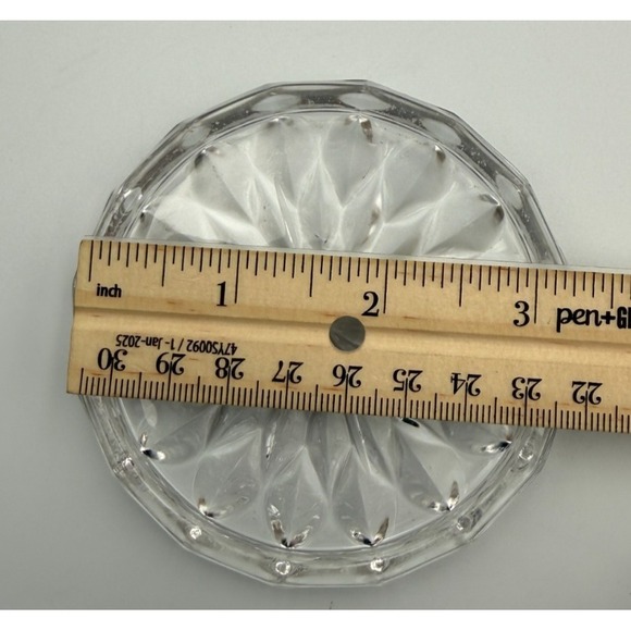 Vintage Bavarian Lead Crystal Starburst Coasters, Set of 5, Germany, 3.5 inch - Picture 3 of 3